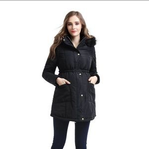 Kimi + Kai Maternity Vest Convertible Parka Coat
